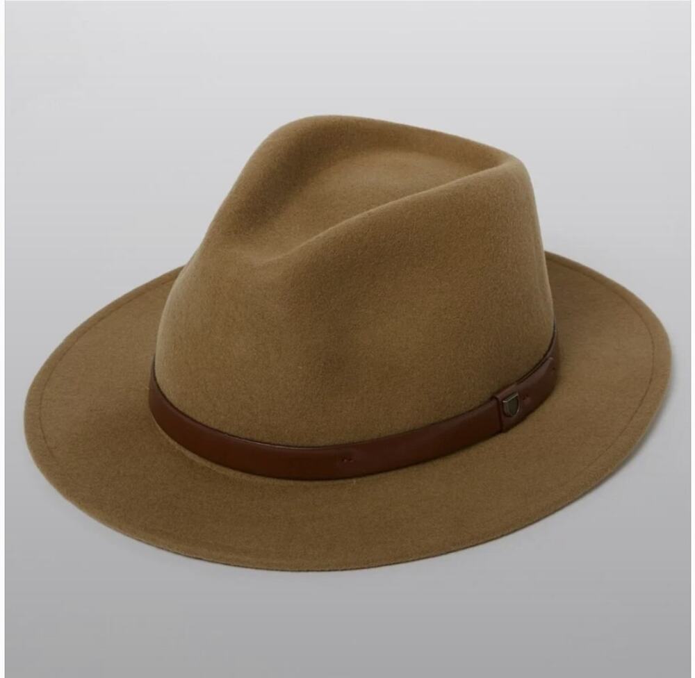 Brixton NEW Messer Wool Hat Fedora Tan XL 7.75in 62cm
